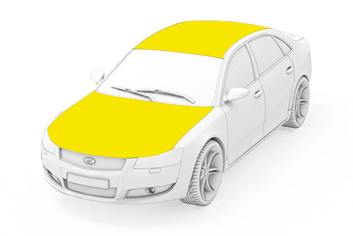 Voiture avec marquage jaune